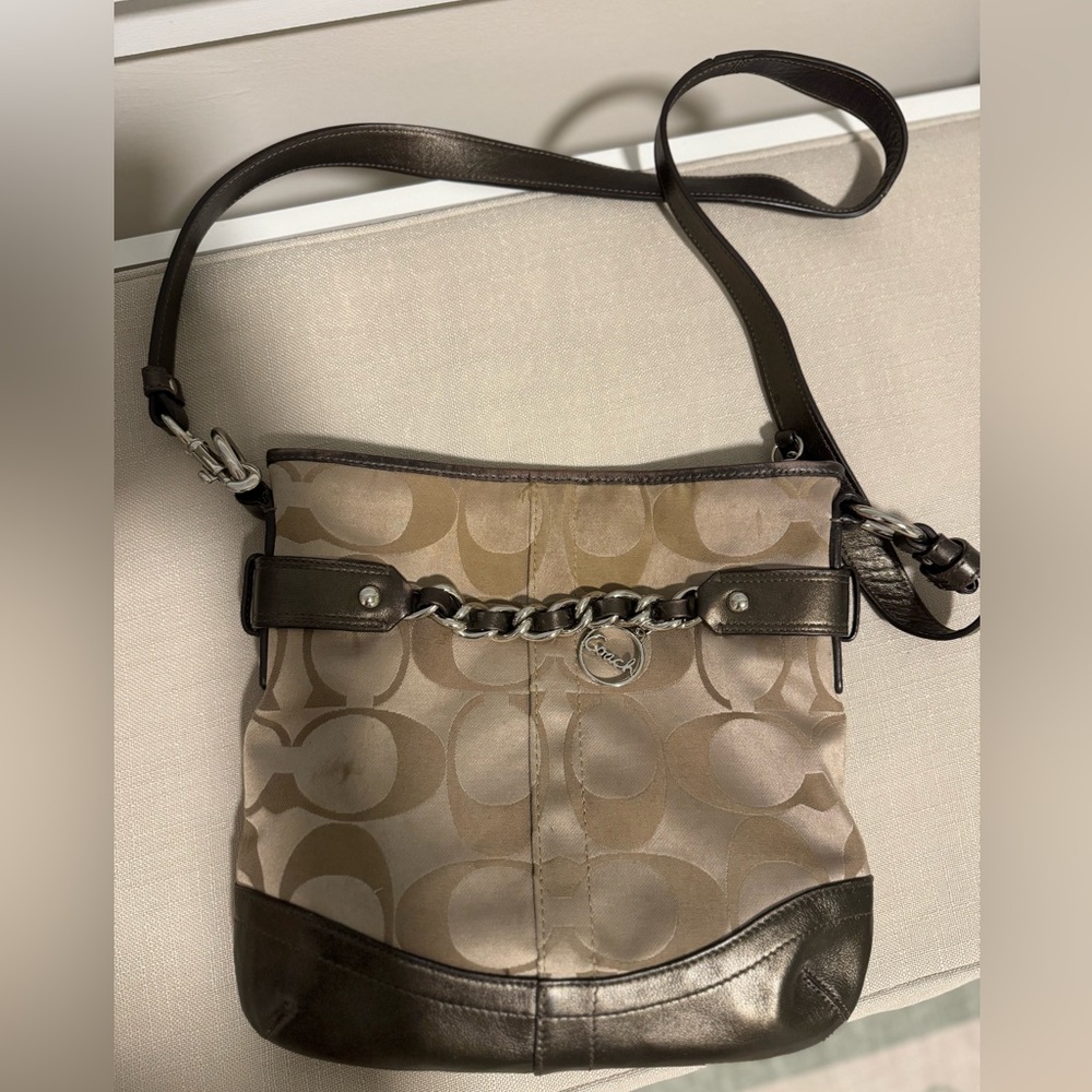 Brown crossbody Coach purse